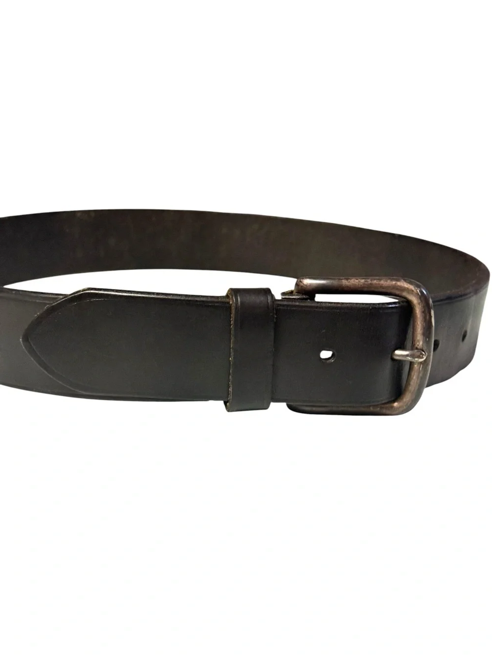 GAP 90’s Vintage Black Leather White Buck Stitch Embroidered Western Belt Sz 30